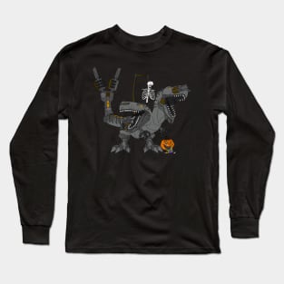 T-rex cyborg halloween design Long Sleeve T-Shirt